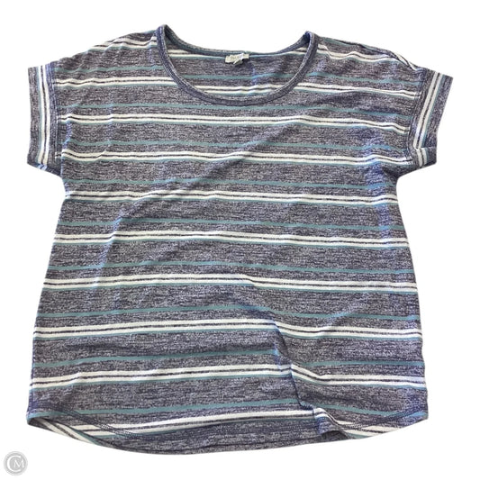 Top Short Sleeve By Talbots In Striped Pattern, Size: M