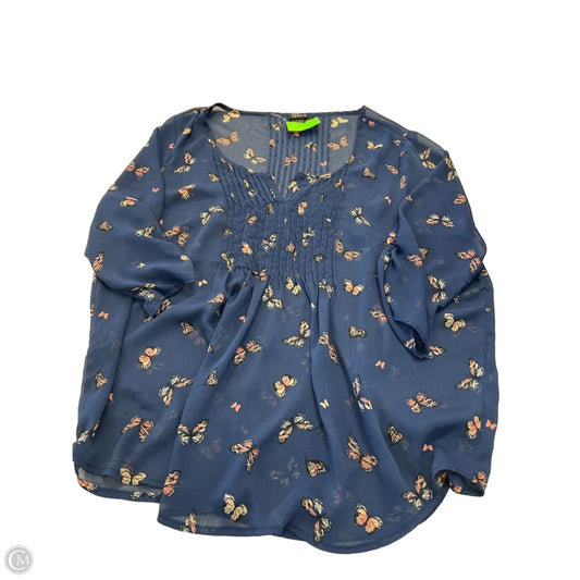 Top 3/4 Sleeve By Torrid In Blue & Pink, Size: L