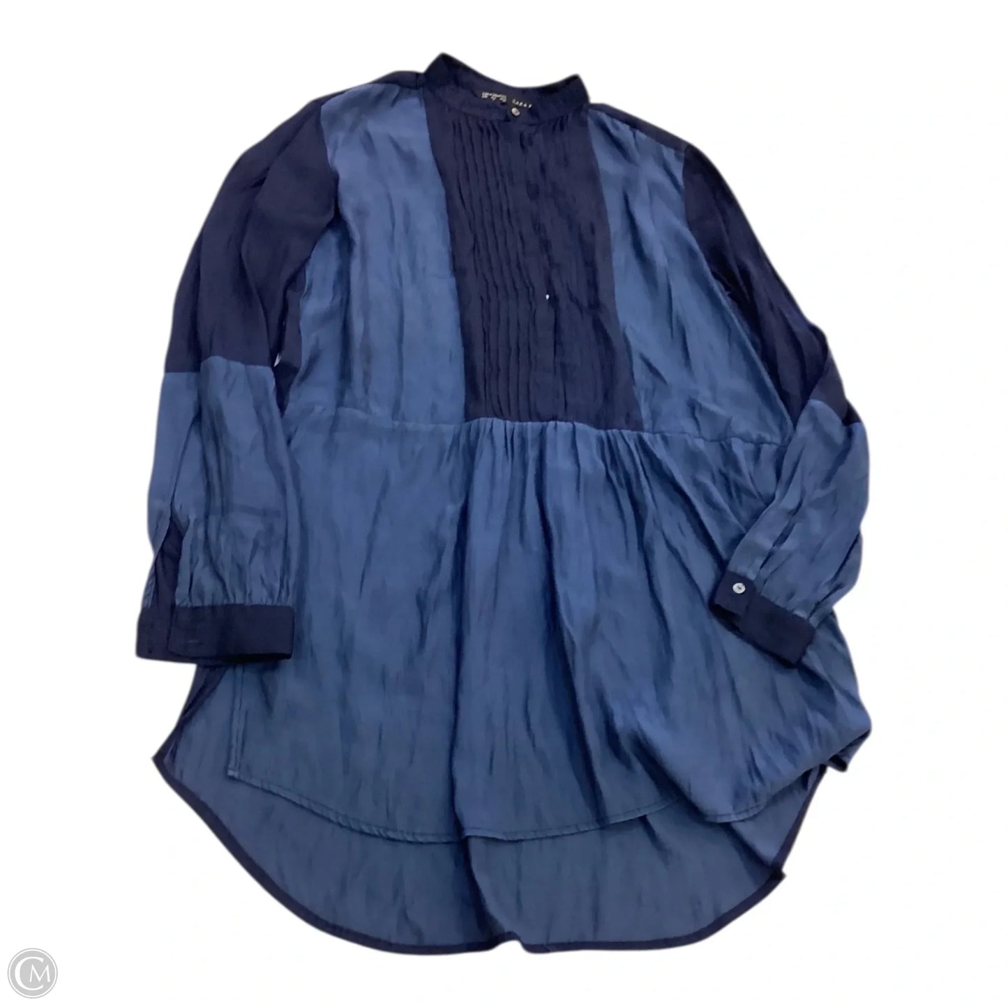 Top Long Sleeve By Zara Basic In Navy, Size: S