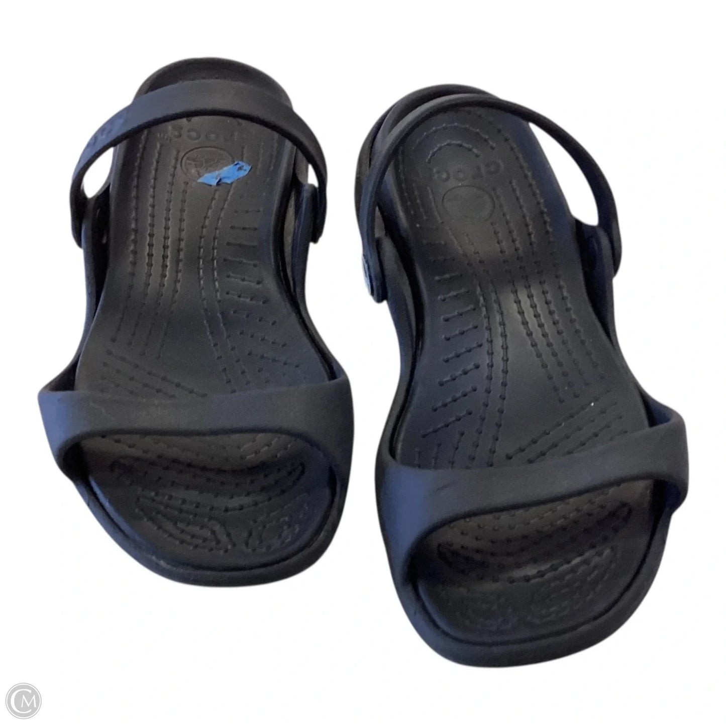 Sandals Flats By Crocs In Black, Size: 6