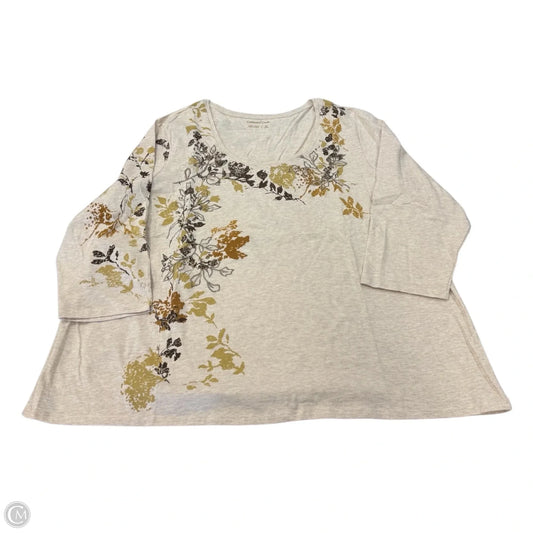 Top 3/4 Sleeve By Coldwater Creek In Gold & Tan, Size: 3x