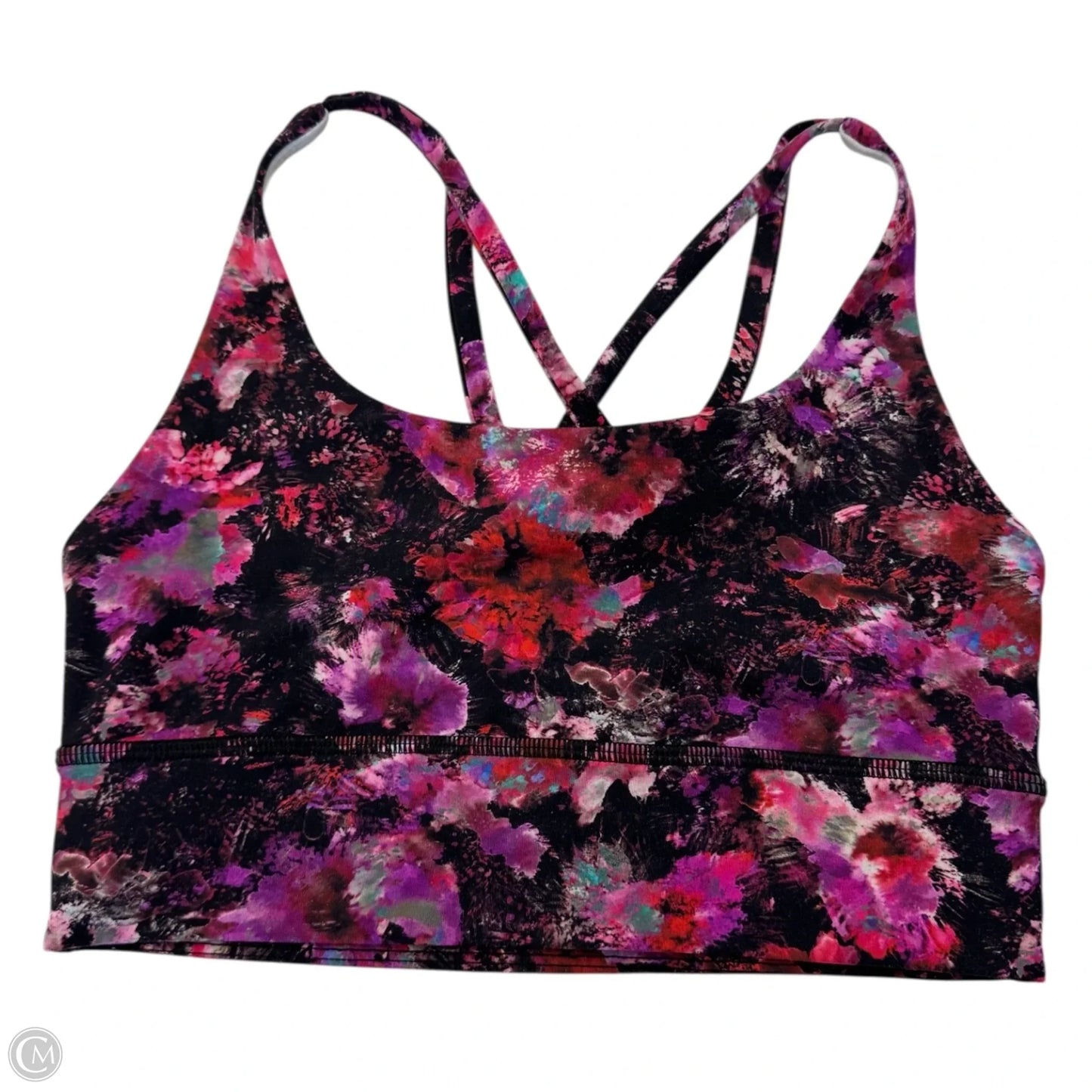 Athletic Bra By Lululemon In Black & Purple, Size: 4
