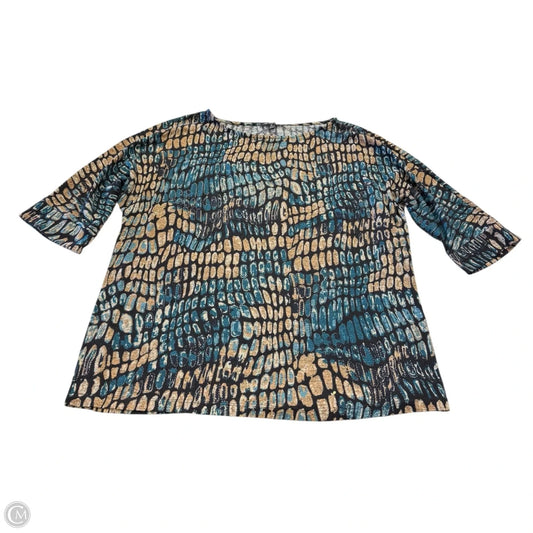 Top 3/4 Sleeve By Notations In Multi-colored, Size: 2x