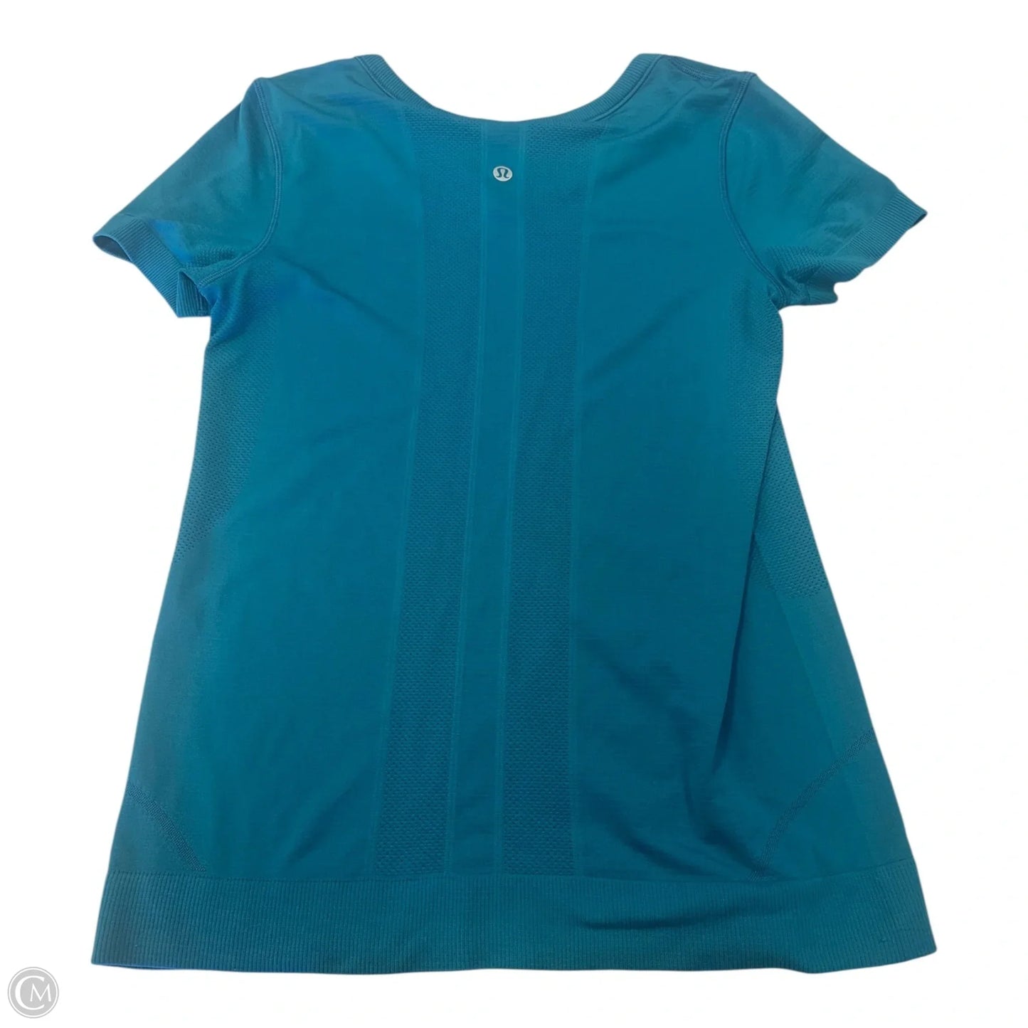 Athletic Top Short Sleeve By Lululemon In Teal, Size: 4