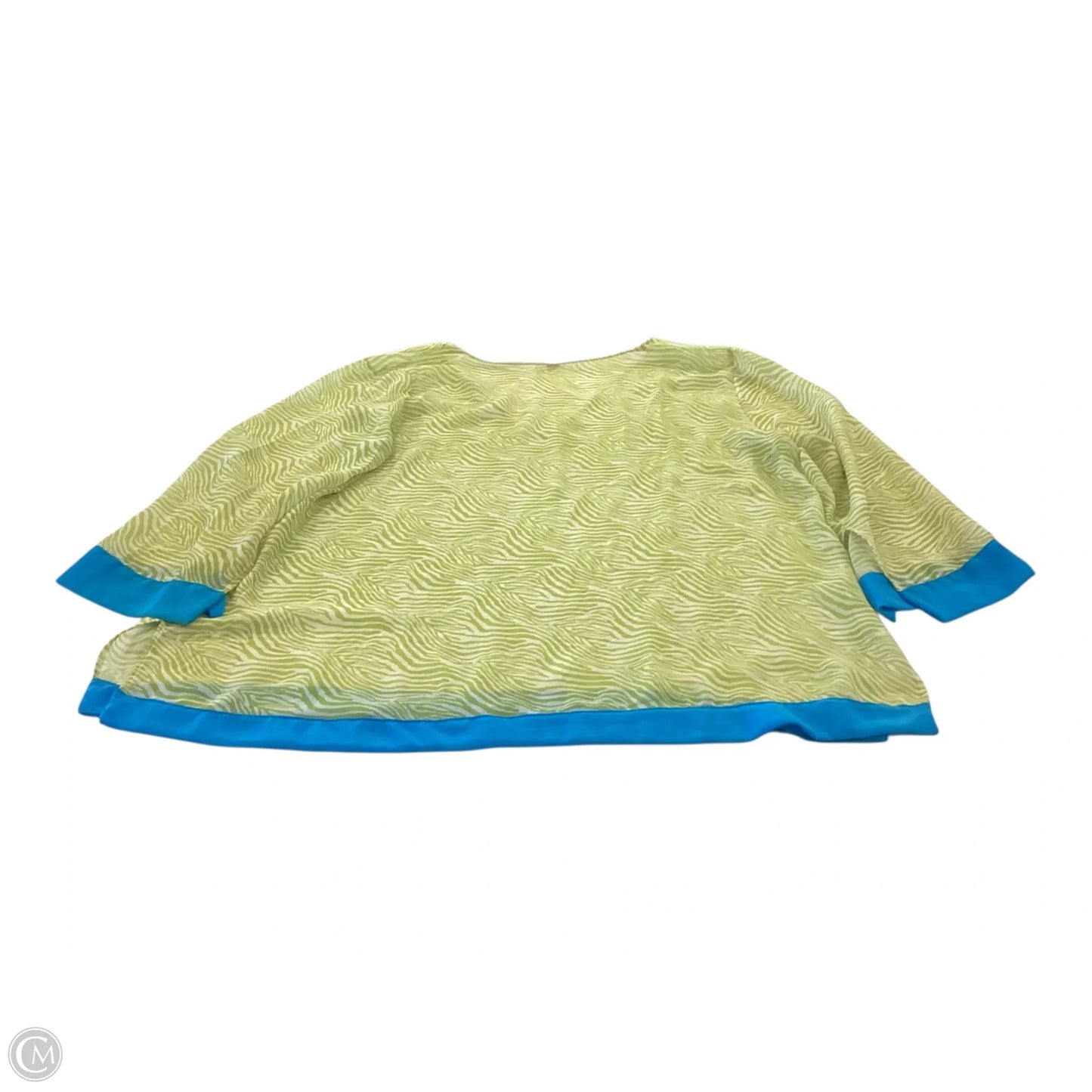 Top 3/4 Sleeve By Sweet Pea In Blue & Green, Size: L