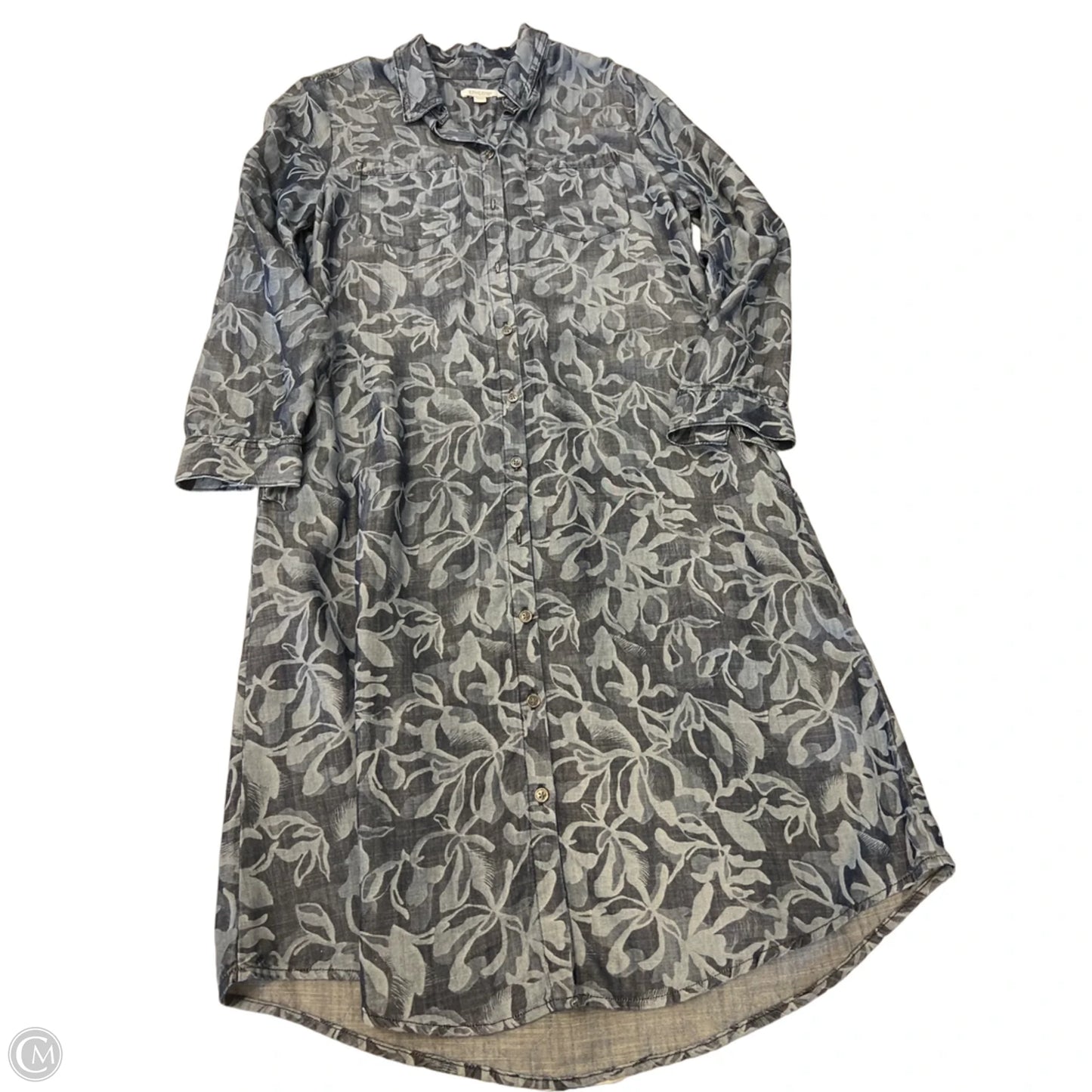 Dress Casual Midi By Chicos In Blue, Size: 6