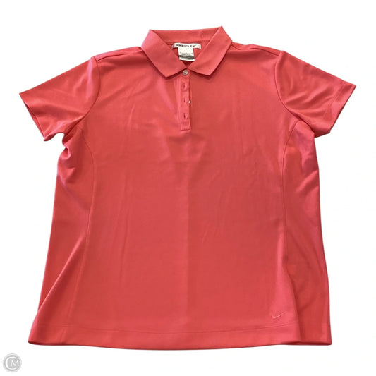 Athletic Top Short Sleeve By Nike Apparel In Orange, Size: L