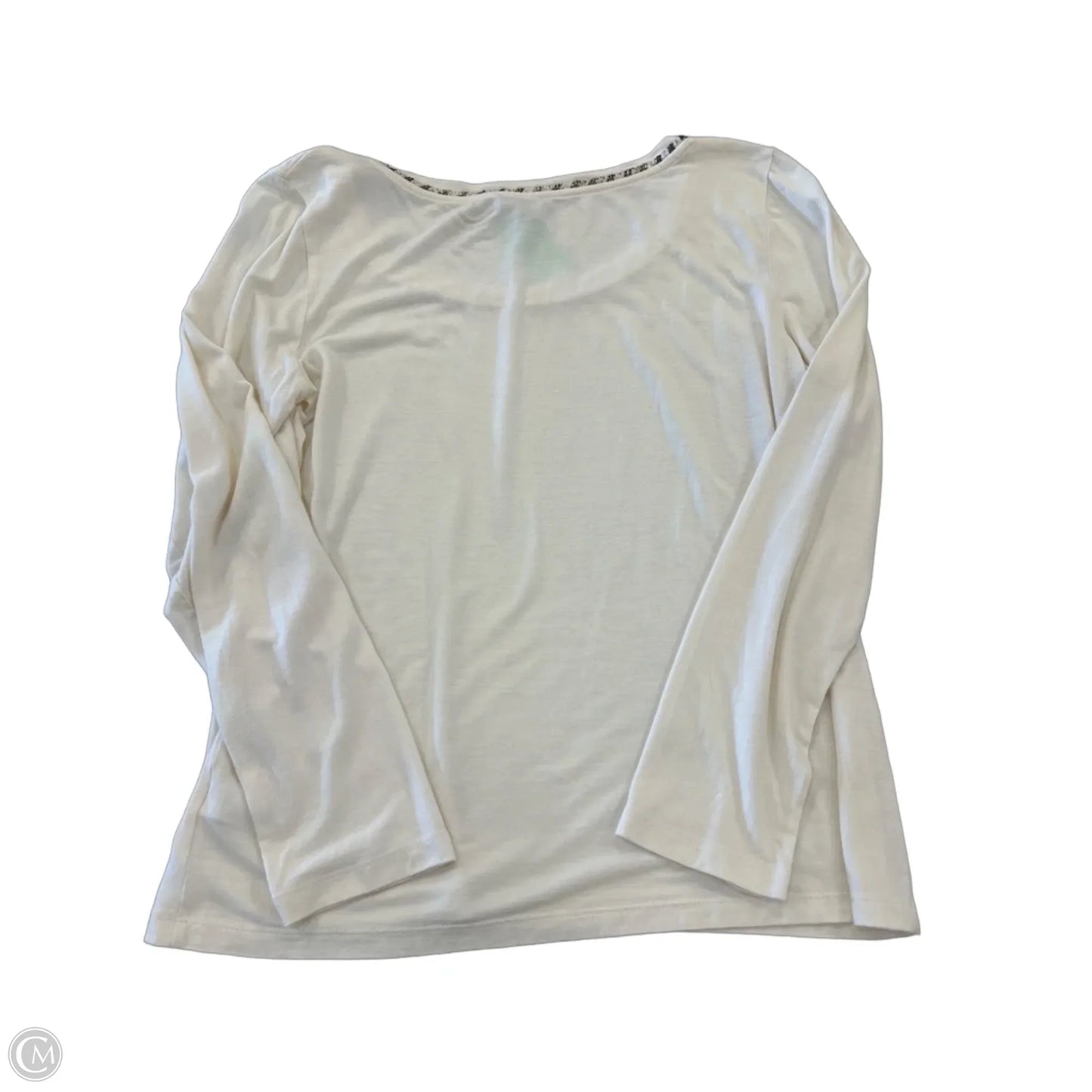 Top Long Sleeve By Talbots In Cream & Silver, Size: M