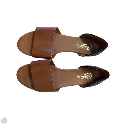 Sandals Flats By Candies In Black & Tan, Size: 8