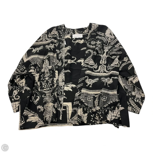 Jacket Shirt By Clothes Mentor In Black & Cream, Size: Osfm