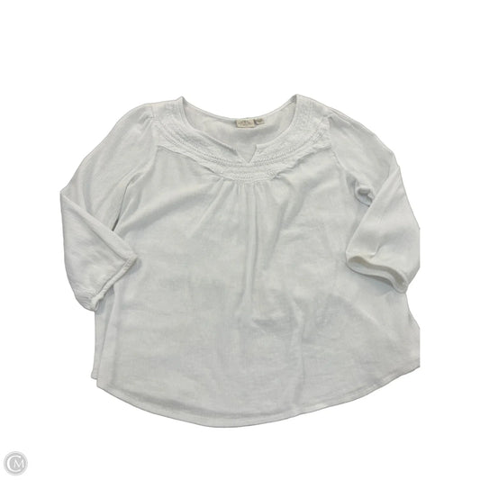 Top 3/4 Sleeve By St Johns Bay In White, Size: L