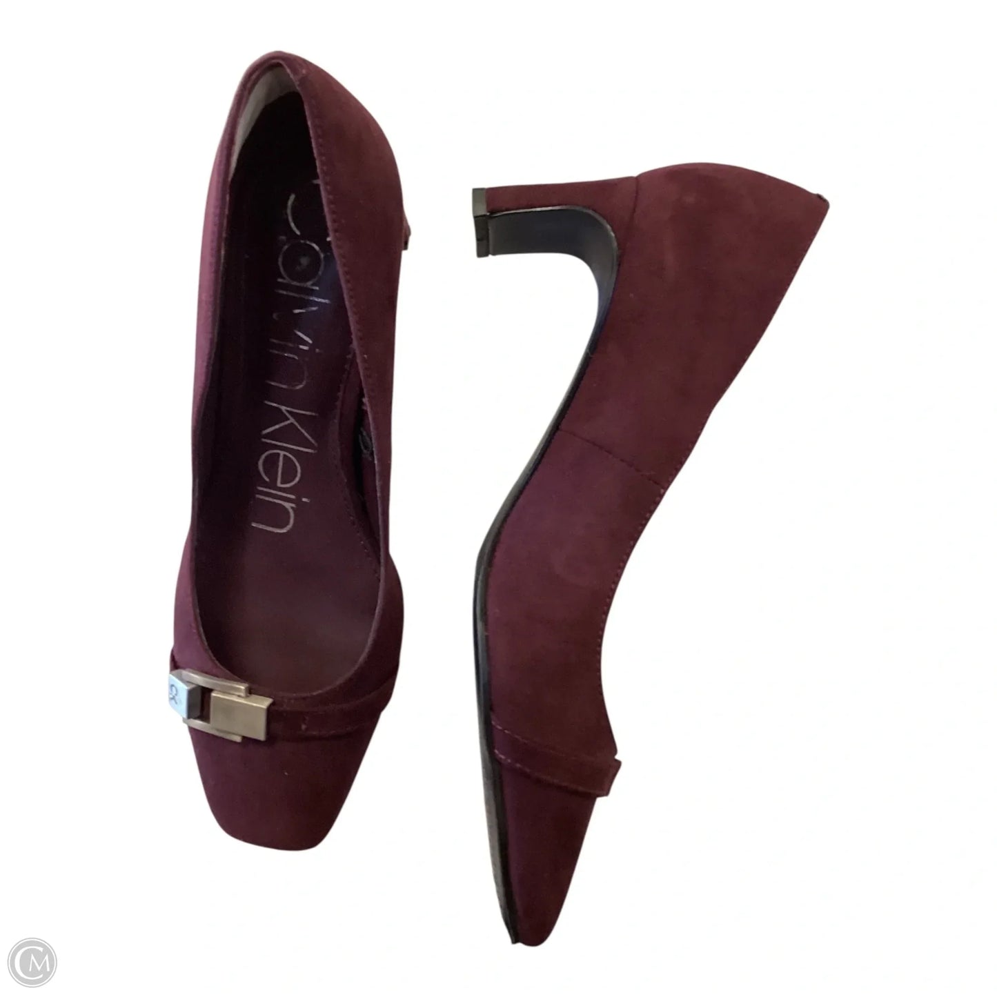 Shoes Heels Block By Calvin Klein In Maroon, Size: 5.5