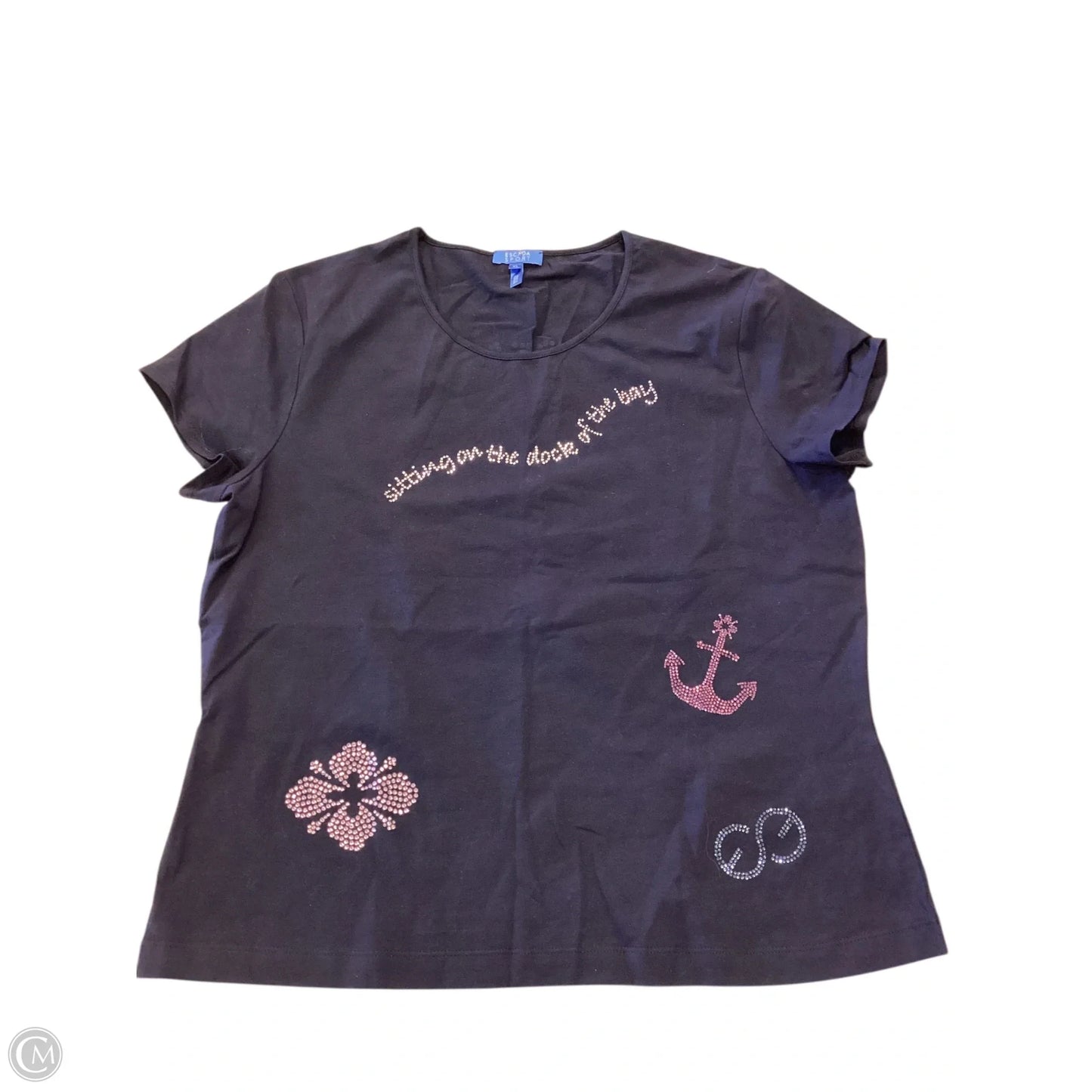 Top Short Sleeve Designer By Escada In Nautical Print, Size: Xl