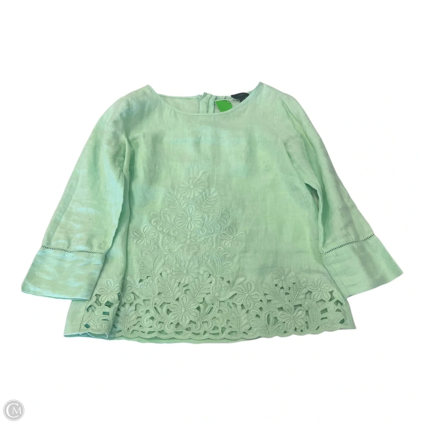 Top 3/4 Sleeve By J. Crew In Green, Size: 0