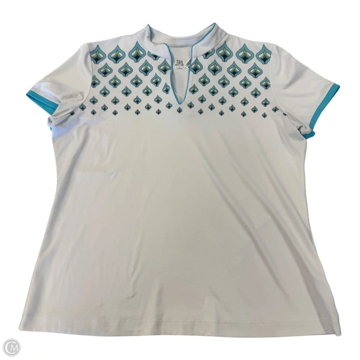 Athletic Top Short Sleeve By Tail In Blue & White, Size: L