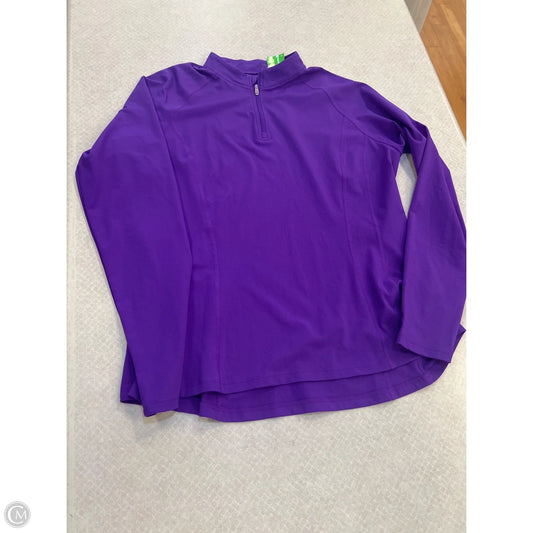 Athletic Top Long Sleeve Collar By Coolibar In Purple, Size: L