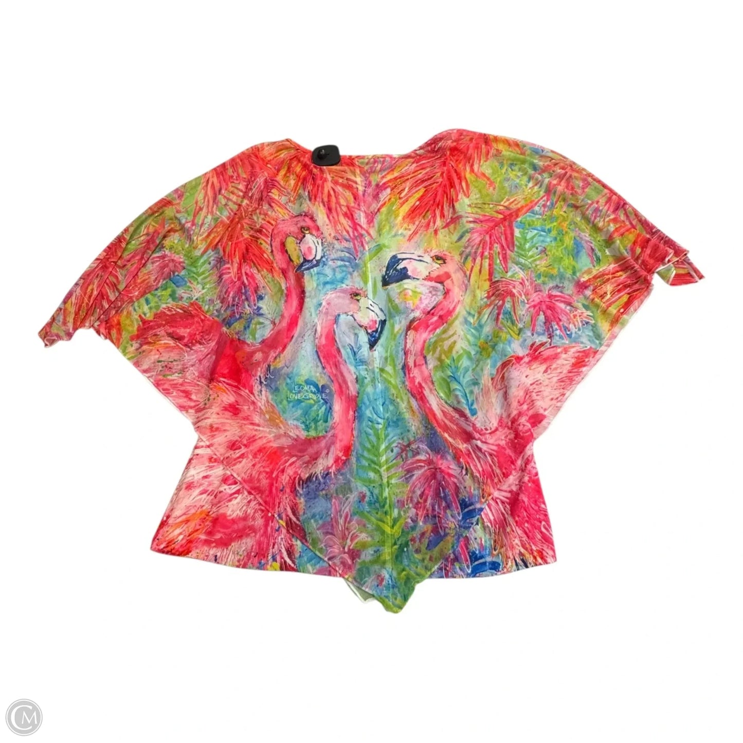 Top Short Sleeve By Leoma Lovegrove In Tropical Print, Size: M