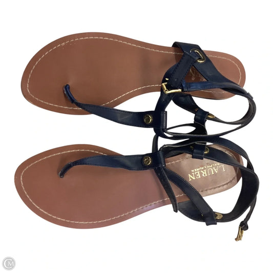 Sandals Flats By Ralph Lauren In Navy, Size: 10