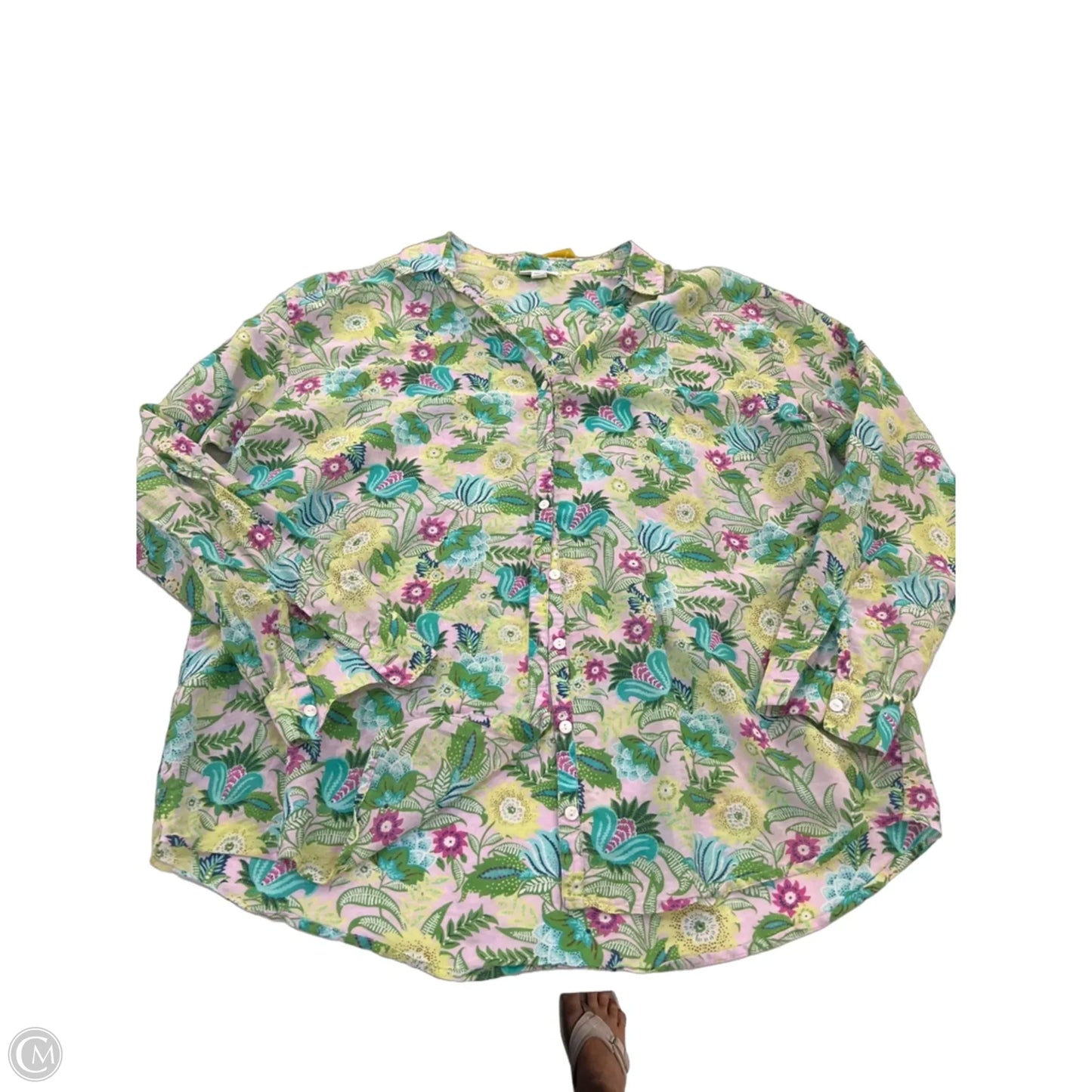 Top Long Sleeve By J. Jill In Floral Print, Size: L