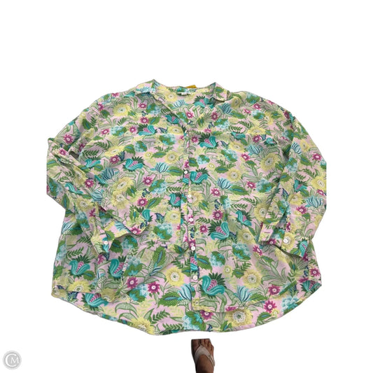 Top Long Sleeve By J. Jill In Floral Print, Size: L