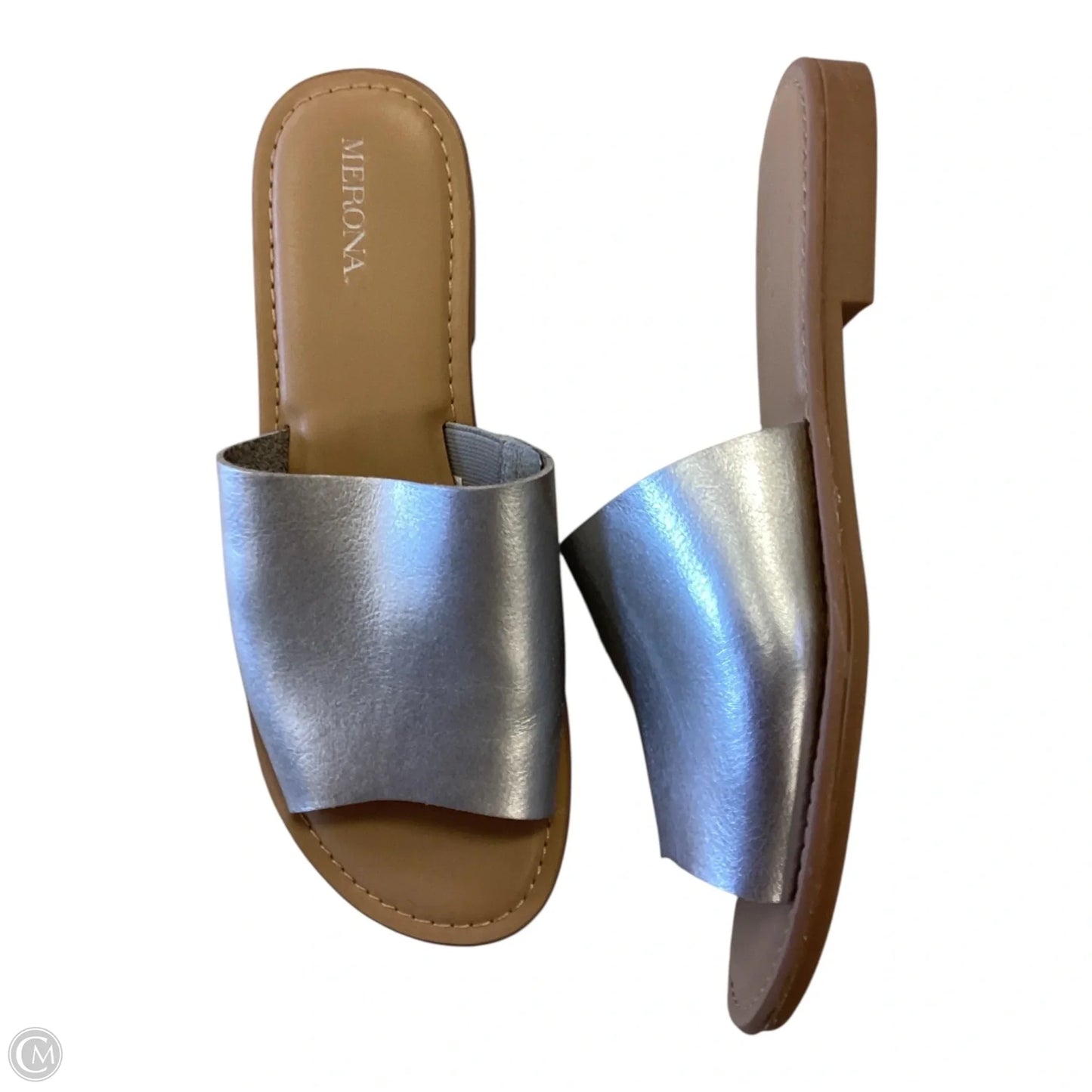 Sandals Flats By Merona In Silver, Size: 7