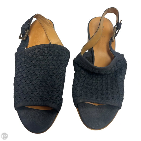 Sandals Heels Block By Clothes Mentor In Navy, Size: 5.5