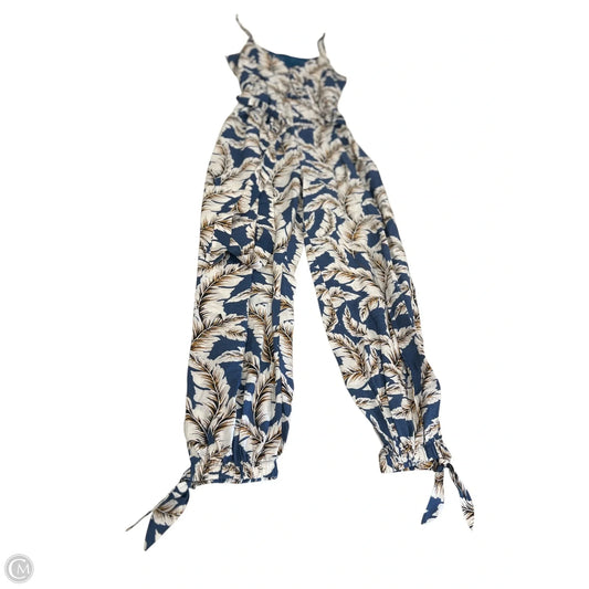 Jumpsuit By Peach Love Cream California In Tropical Print, Size: M