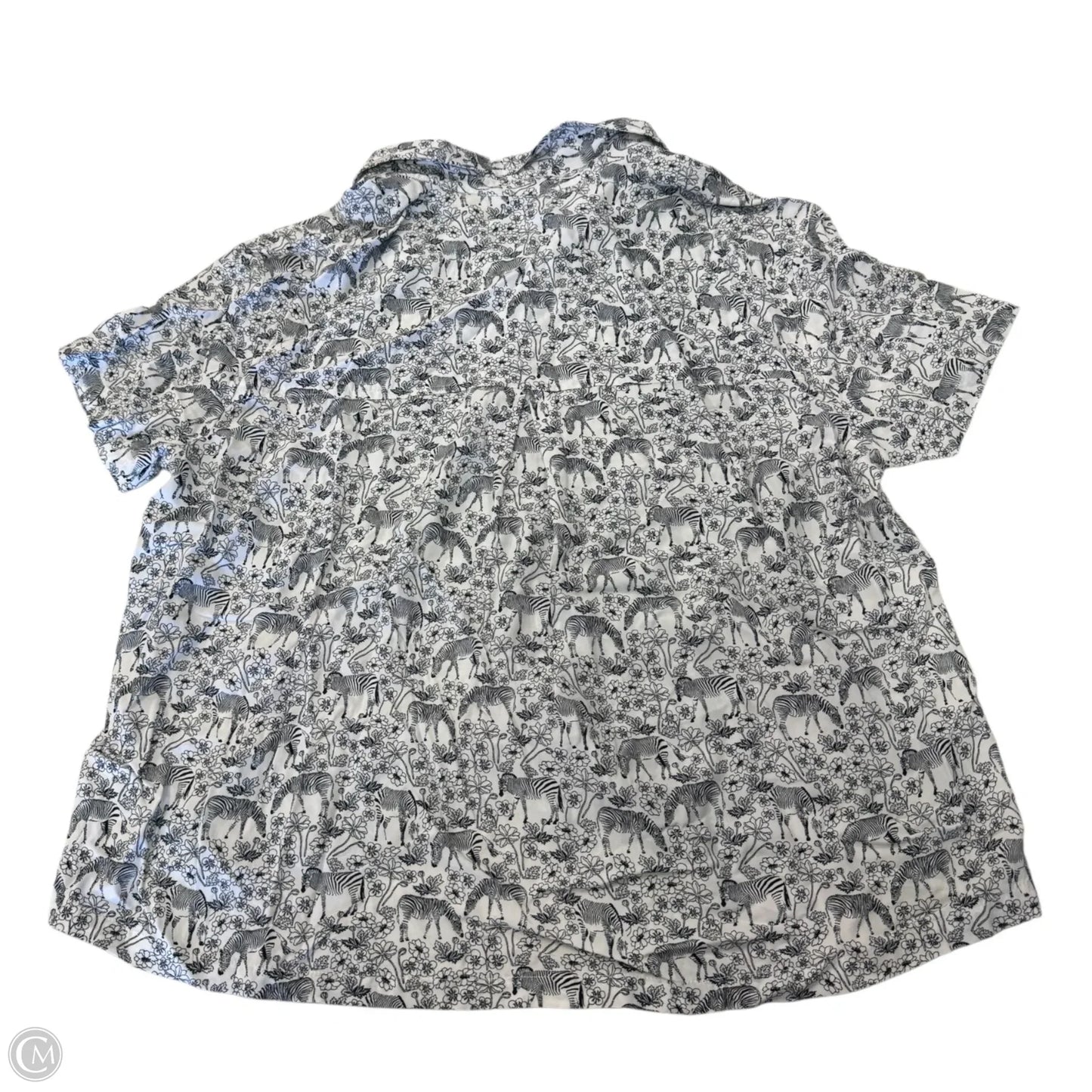 Top Short Sleeve By Jane And Delancey In Zebra Print, Size: L
