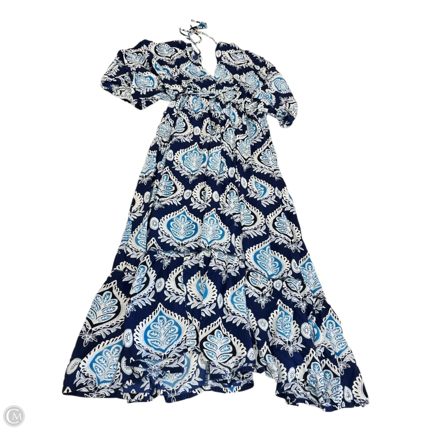 Dress Casual Maxi By Platinum In Blue & White, Size: Osfm