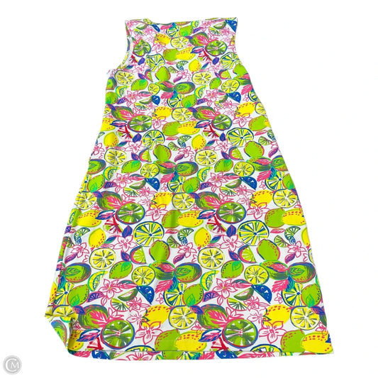 Dress Casual Midi By Clothes Mentor In Green & Pink, Size: L
