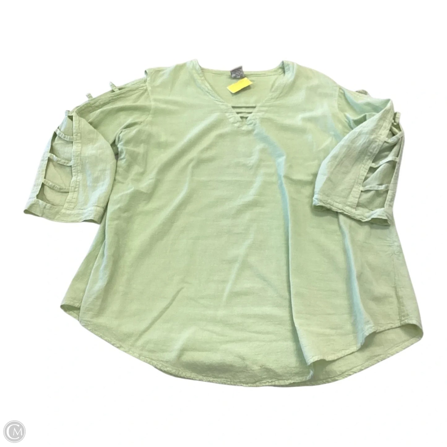 Top 3/4 Sleeve By Clothes Mentor In Green, Size: Xxl