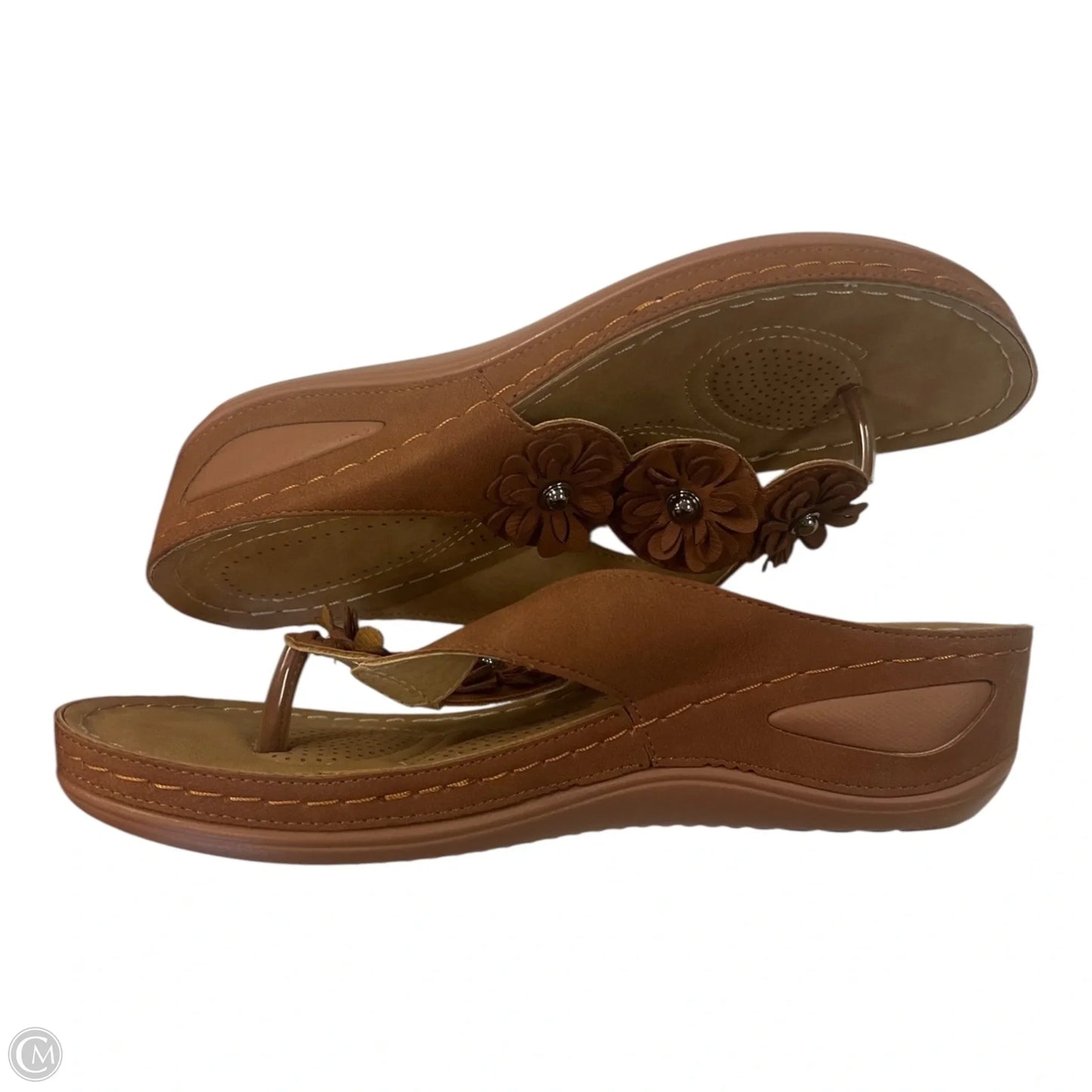 Sandals Flip Flops By Clothes Mentor In Brown, Size: 8