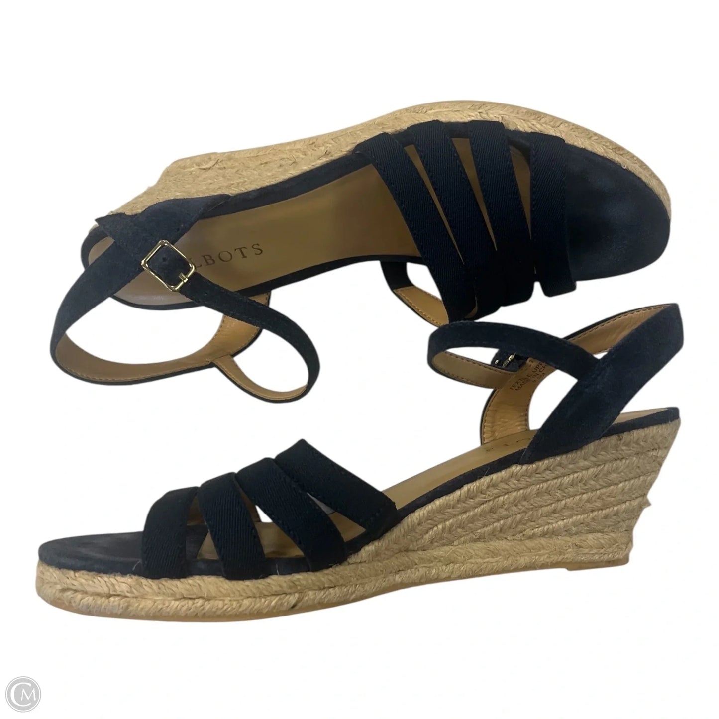 Sandals Heels Wedge By Talbots In Navy, Size: 8.5