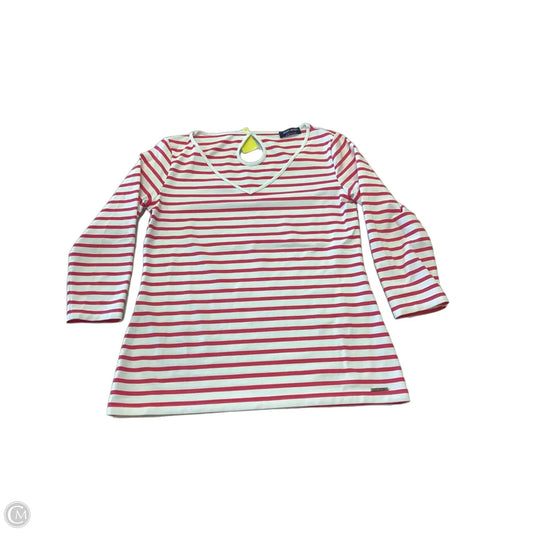 Top 3/4 Sleeve By Clothes Mentor In Pink & White, Size: S