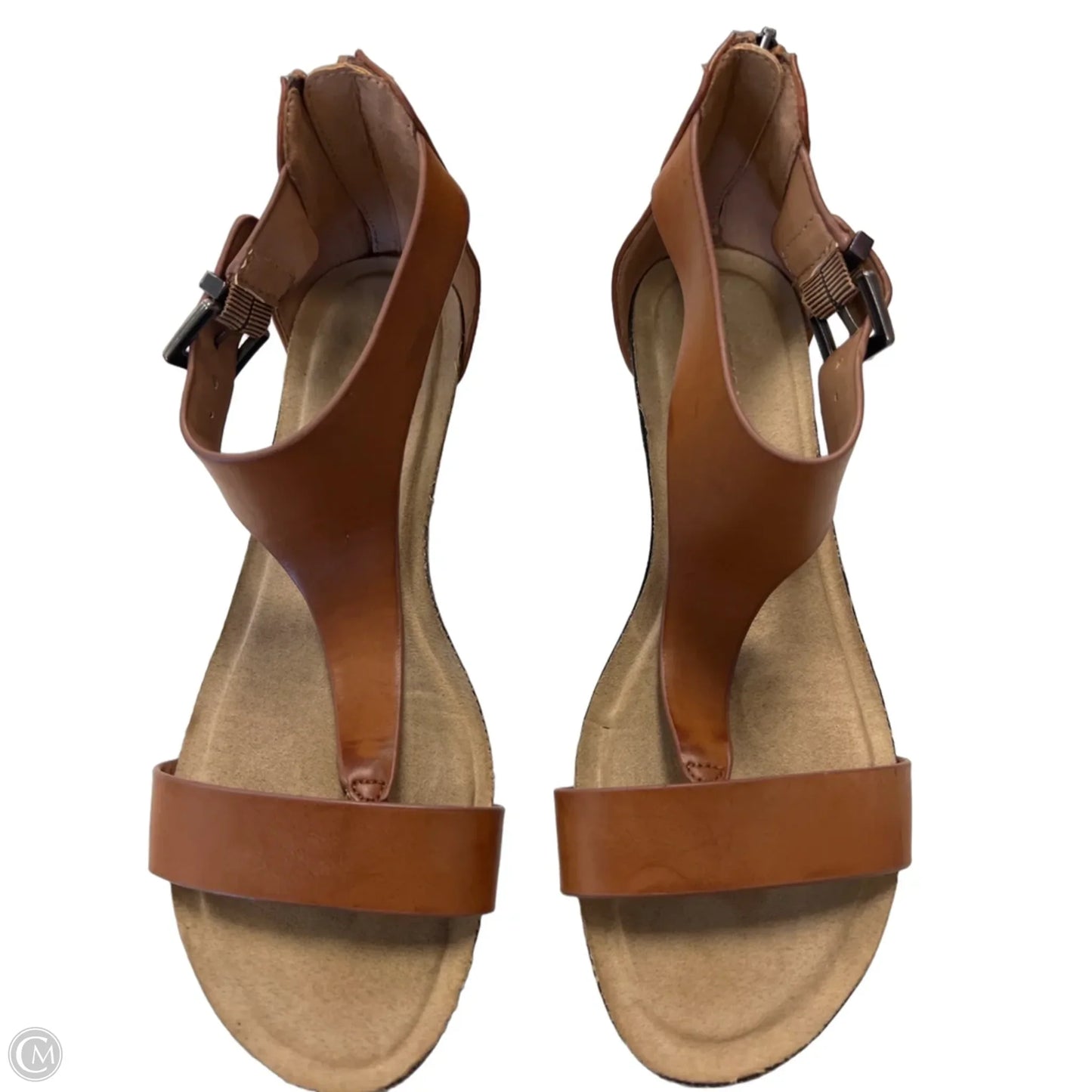 Sandals Heels Wedge By Kenneth Cole Reaction In Tan, Size: 8