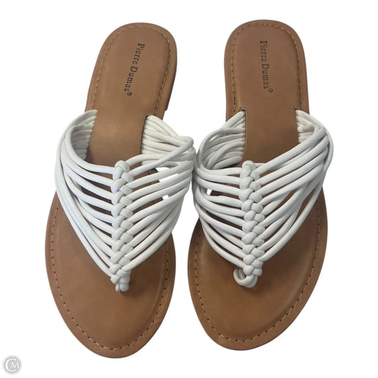 Sandals Flip Flops By Pierre Dumas In White, Size: 6.5