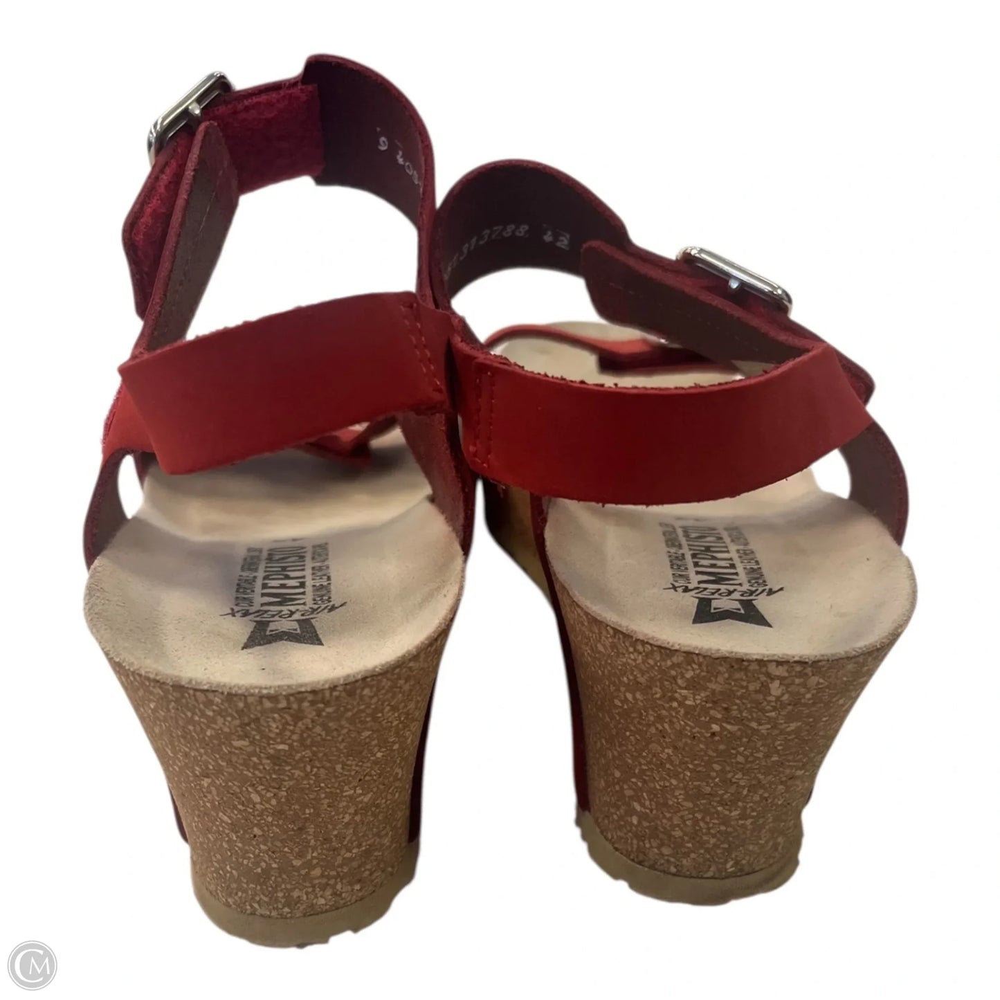 Sandals Heels Wedge By Mephisto In Red, Size: 11.5