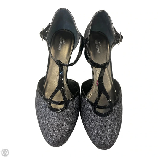 Shoes Heels Kitten By Clothes Mentor In Black & Silver, Size: 9