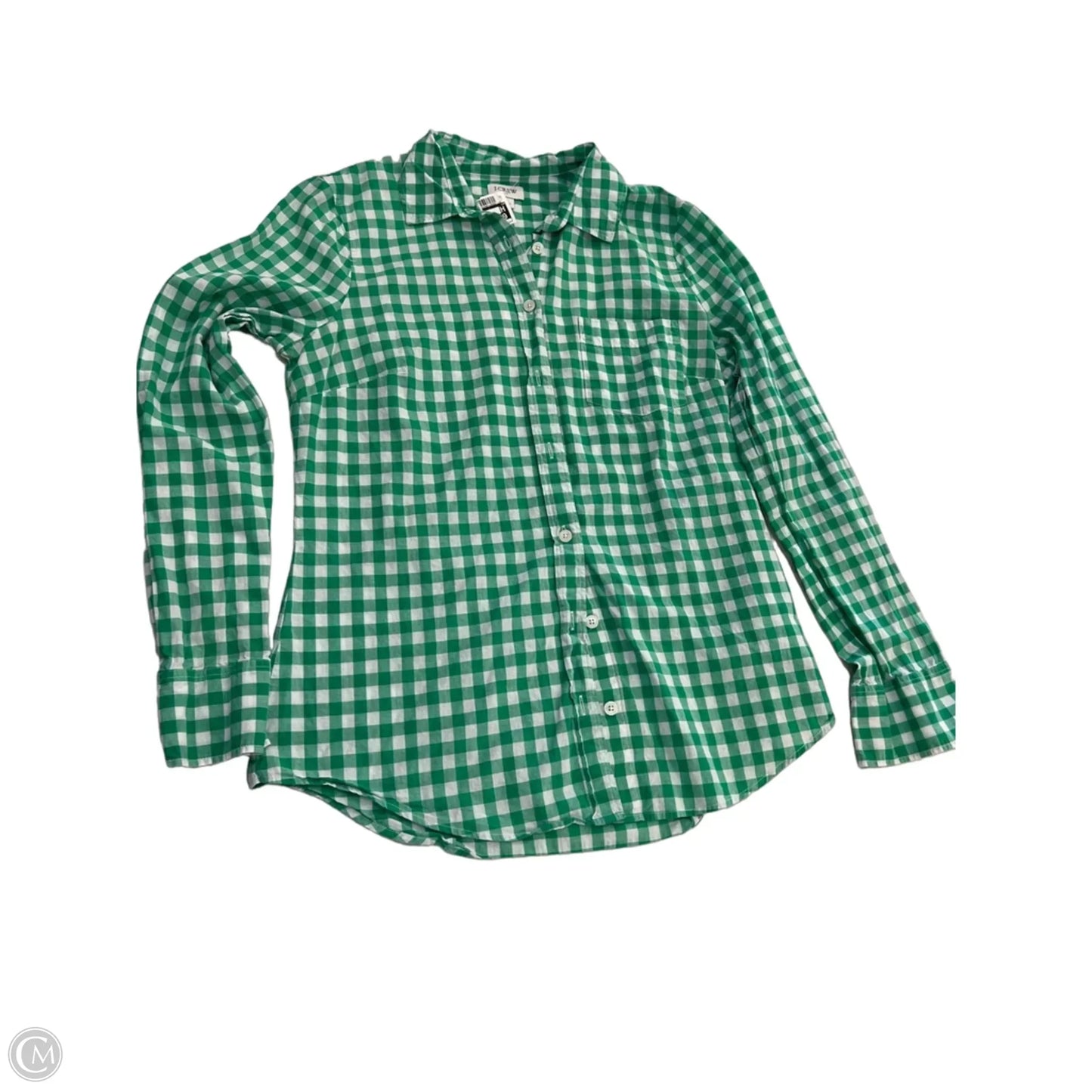Top Long Sleeve By J. Crew In Plaid Pattern, Size: S