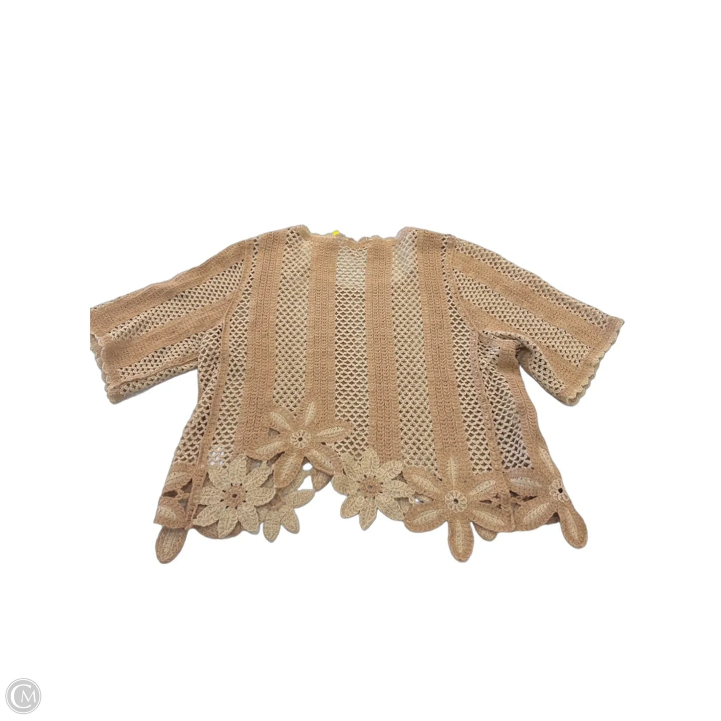 Top Short Sleeve By Solitaire In Tan, Size: L