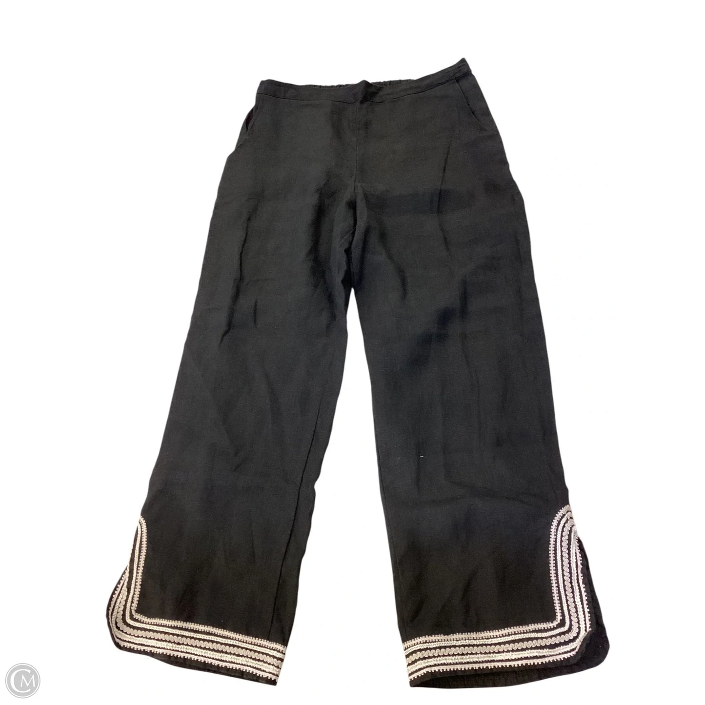 Pants Linen By Clothes Mentor In Black & Cream, Size: M