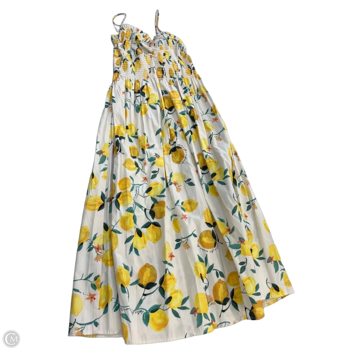 Dress Casual Midi By H&m In Cream & Yellow, Size: M