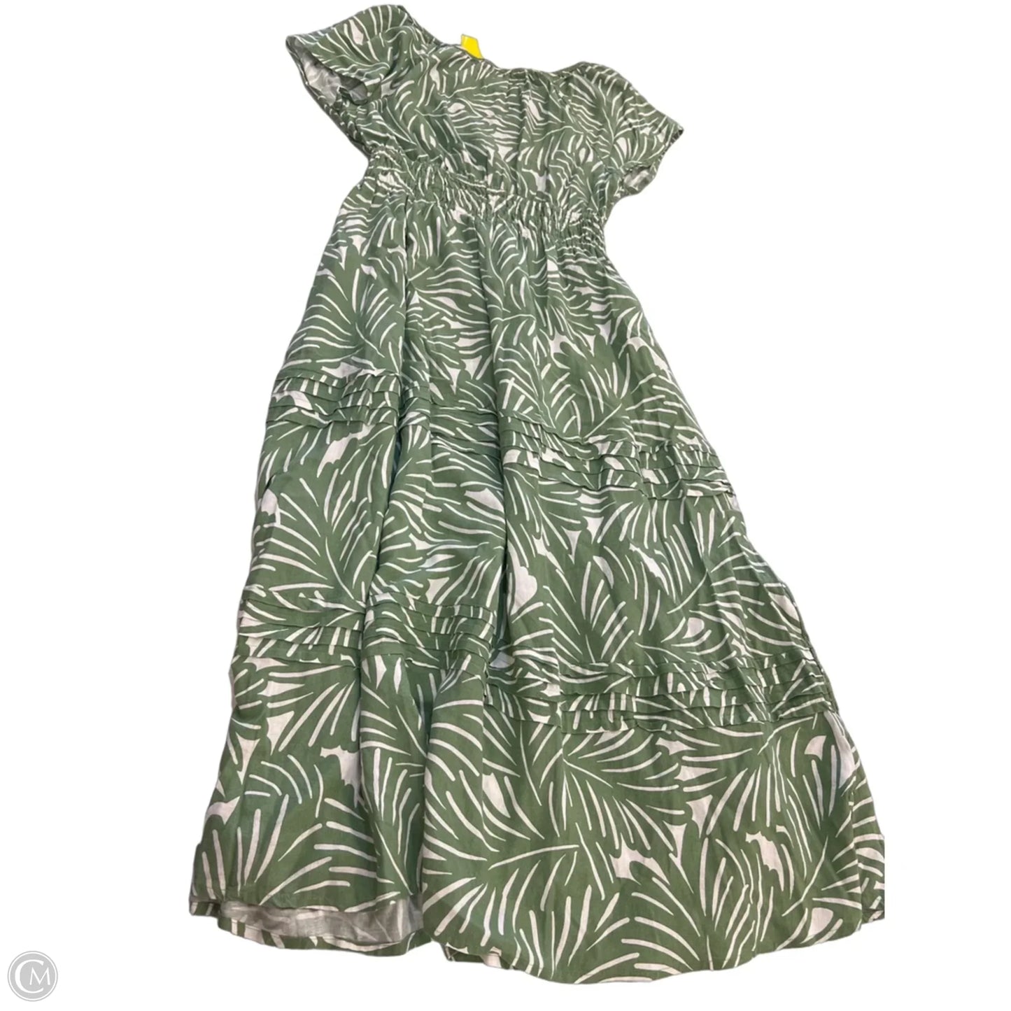 Dress Casual Maxi By Nicole Miller In Cream & Green, Size: M