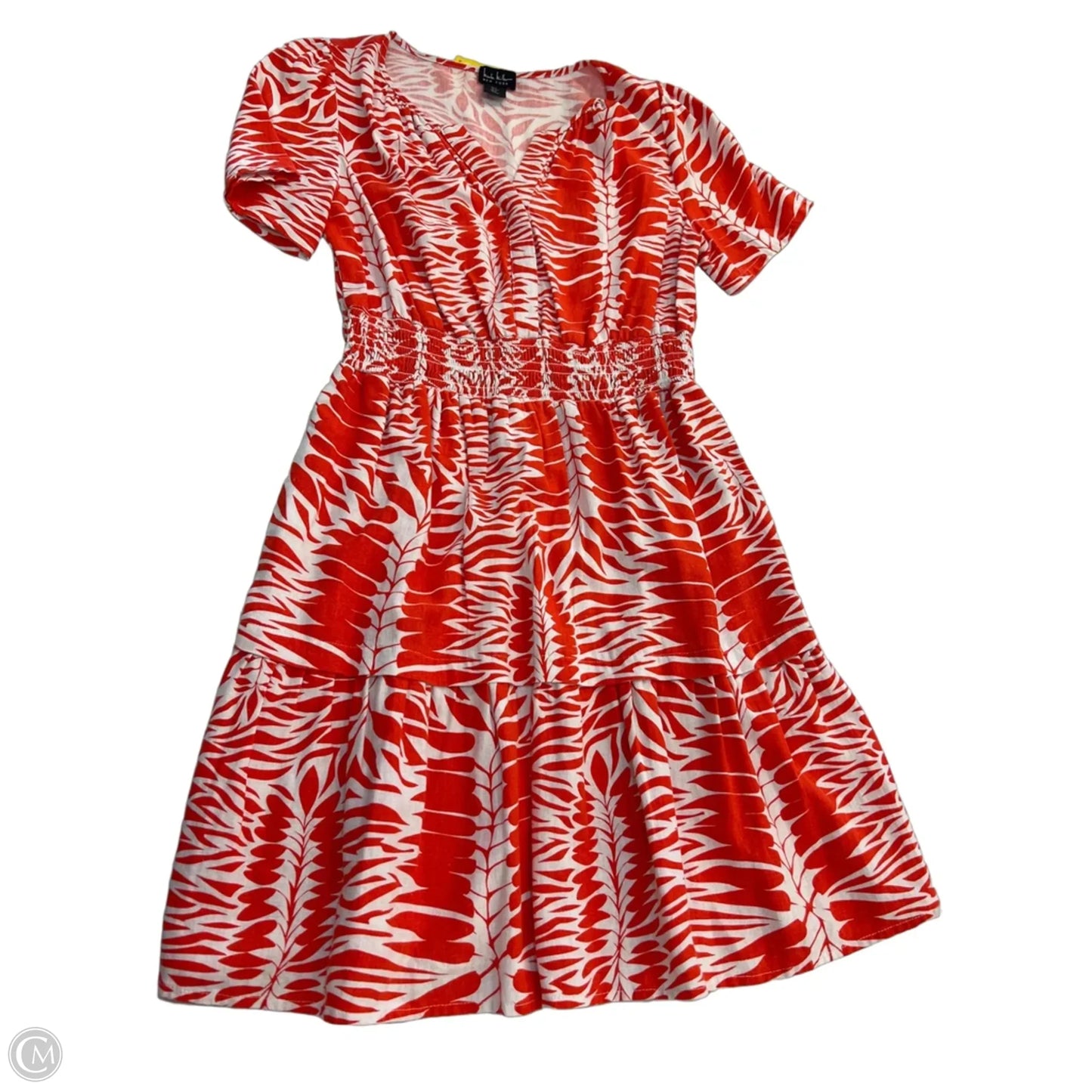 Dress Casual Short By Nicole By Nicole Miller In Orange & White, Size: S