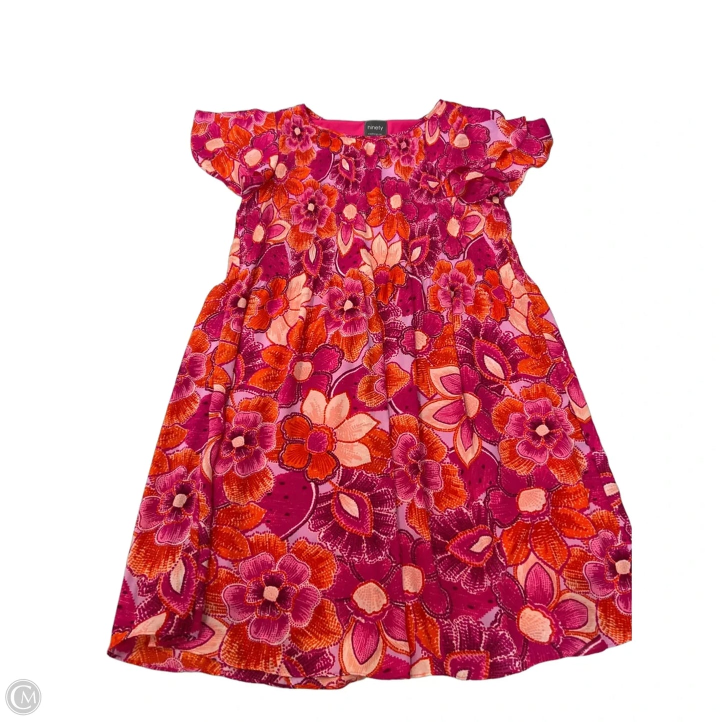 Dress Casual Midi By Clothes Mentor In Blue & Pink, Size: L