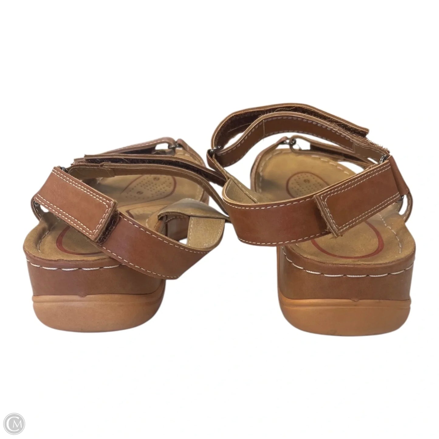 Sandals Heels Wedge By Clothes Mentor In Tan, Size: 6.5