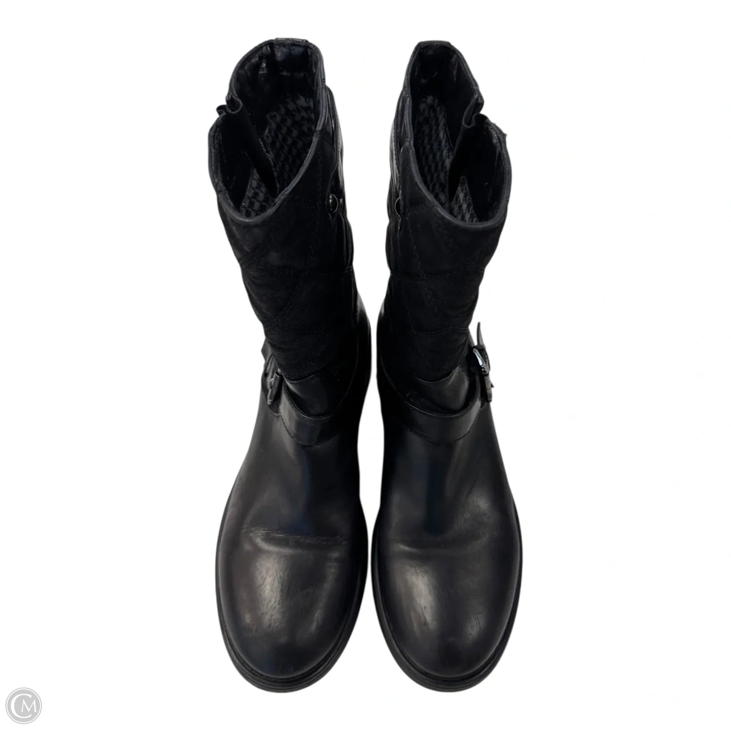 Boots Leather By Aquatalia In Black, Size: 8.5
