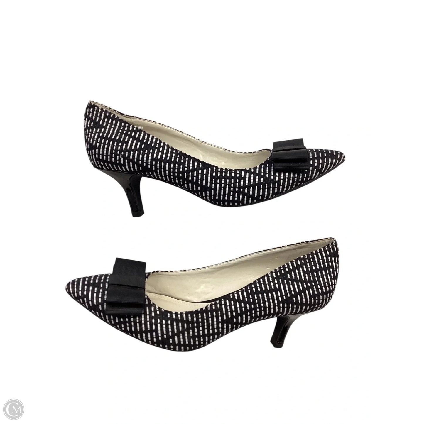 Shoes Heels Kitten By Anne Klein In Black & White, Size: 9