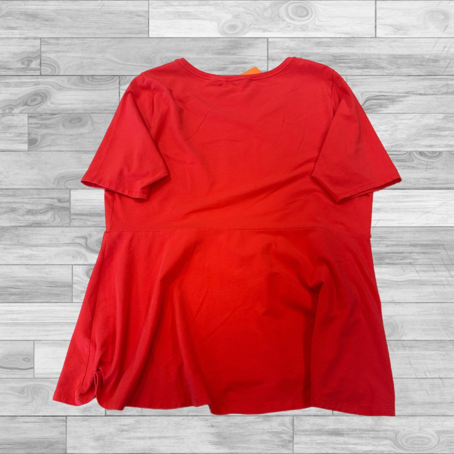 Red Top Short Sleeve Isaac Mizrahi Live Qvc, Size L