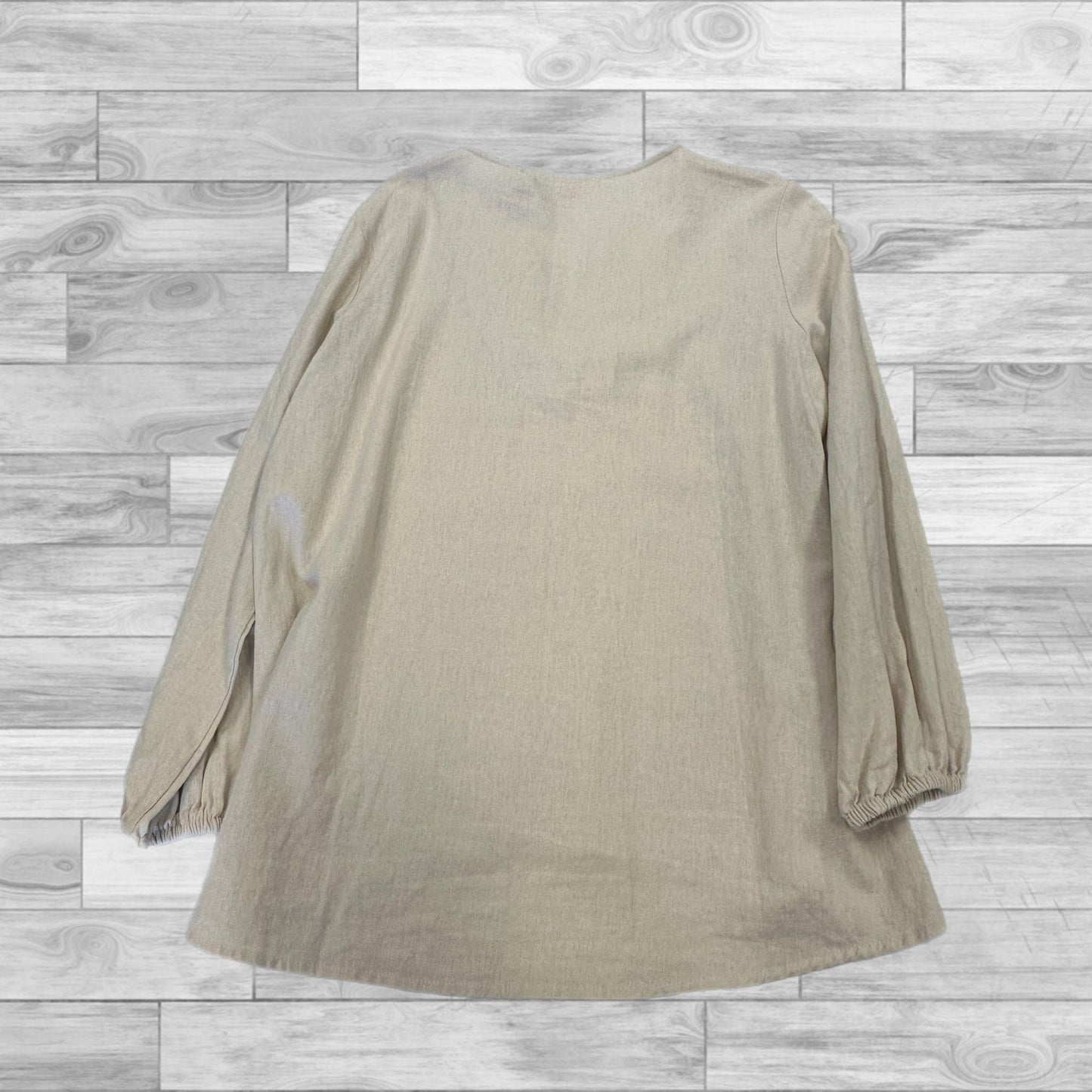 Top Long Sleeve By Isaac Mizrahi In Tan, Size: L